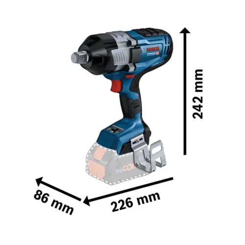 Акумуляторний ударний гайковерт Bosch Professional GDS 18V-1600 HC у кейсі (18 В, 2х8 А*год) (06019M1002) - PRORAB image-2