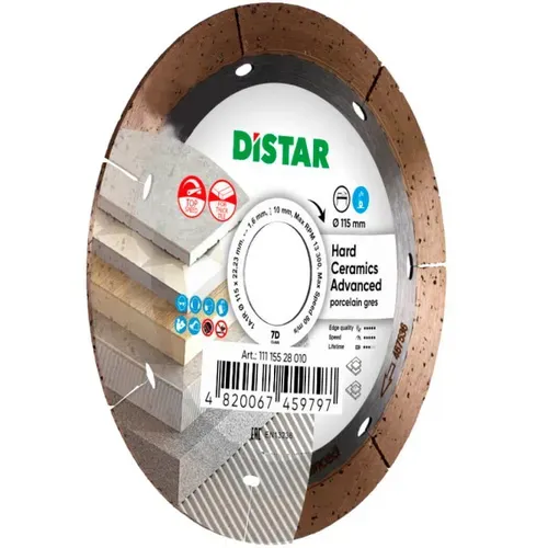 Алмазний диск Distar Hard ceramics Advanced (115х22.23х10 мм) (11115528010) - PRORAB image-1