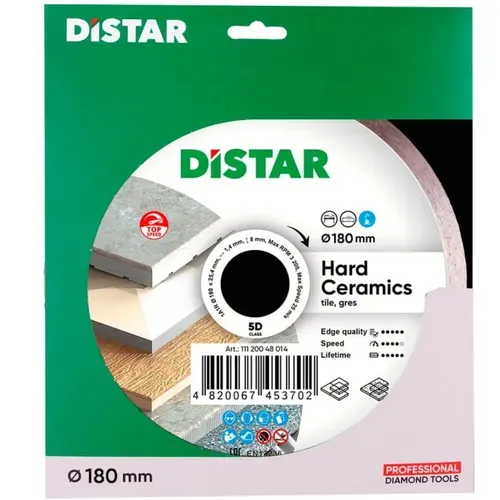 Алмазний відрізний диск Distar Hard Ceramics1A1R (180х1.4х25.4 мм) (11120048014) - PRORAB image-1