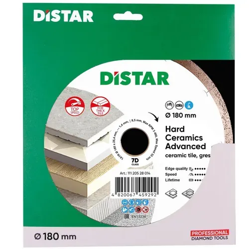 Диск алмазний відрізний DiStar HARD CERAMICS ADVANCED (180x1.4x25.4 мм) (11120528014) - PRORAB image-2
