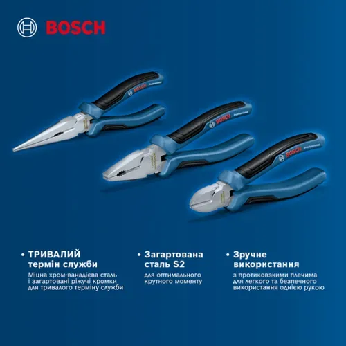 Набір плоскогубців Bosch Professional (3 шт.) (1600A016BG) - PRORAB image-6