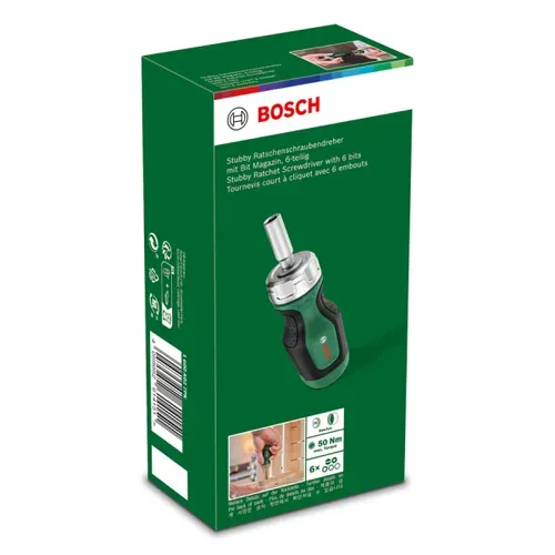 Викрутка з храповиком Bosch + 6 біт (1600A027PK) - PRORAB image-1