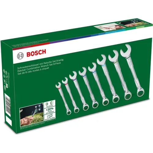 Набір гайкових ключів з храповиком Bosch (8 шт.) (1600A027PS) - PRORAB image-1