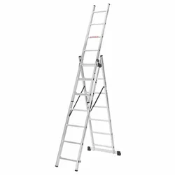 Драбина алюмінієва 3-х секційна LADDER STANDART (3х7 сходинок) (190-9307) - PRORAB image-1