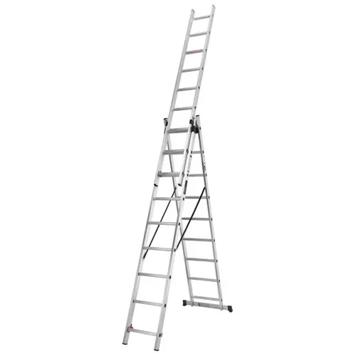 Драбина алюмінієва 3-х секційна LADDER STANDART (3х9 сходинок) (190-9309) - PRORAB