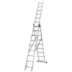 Драбина алюмінієва 3-х секційна LADDER STANDART (3х9 сходинок) (190-9309) - PRORAB image-1