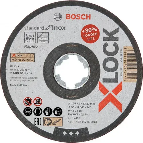 Круг відрізний Bosch A60 Standard for Inox (125х1х22.23 мм) (2608619267) - PRORAB