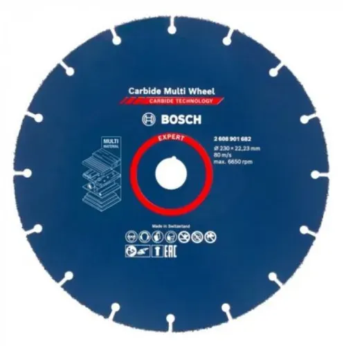 Круг відрізний Bosch Carbide Multi Wheel (230х1х22.23 мм) (2608901682) - PRORAB