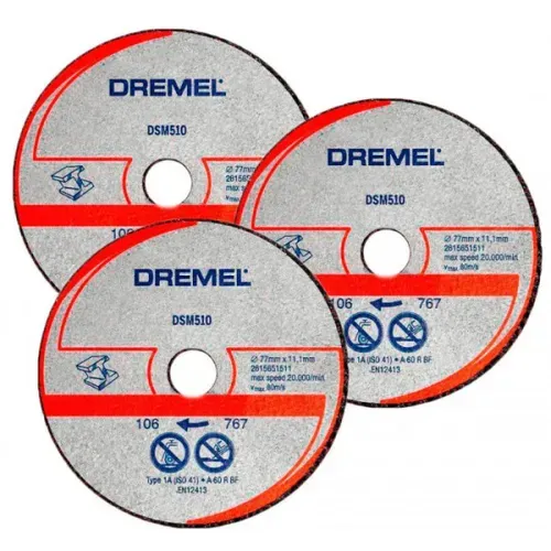 Відрізний диск по металу та пластику Dremel DSM510, 3 шт. (77х11 мм) (2615S510JB) - PRORAB
