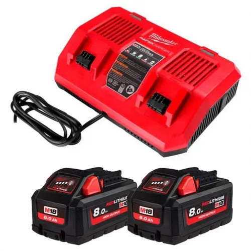 Набір 2 акумулятора + зарядний пристрій Milwaukee M18 HNRGO4-802 (4932492936) - PRORAB