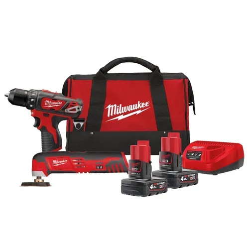 Акумуляторний дриль-шуруповерт Milwaukee M12 BDD-0 + Акумуляторний реноватор Milwaukee C12 MT-0 (12 В, 2х4 А*год) (4933441250) - PRORAB image-1