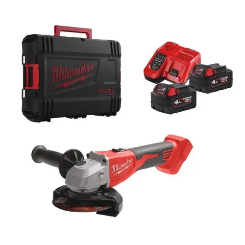 Акумуляторна болгарка Milwaukee M18 BLSAG125X-402X (18 В, 2х4 А*год, 125 мм) (4933492644) - PRORAB