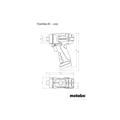 Акумуляторний дриль-шуруповерт Metabo PowerMaxx BS Basic (2х10.8 В, 2 А*год) (600080500) - PRORAB image-12