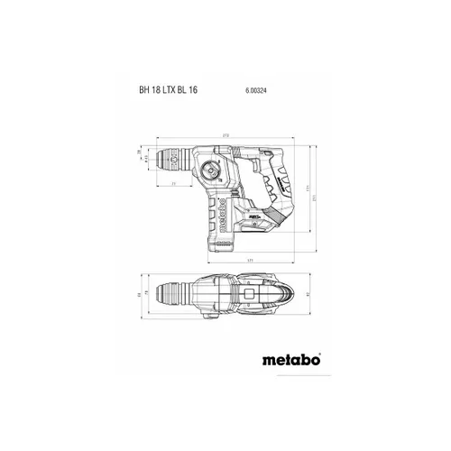 Акумуляторний перфоратор Metabo BH 18 LTX BL 16 (18 В, без АКБ, 1.3 Дж) (600324840) - PRORAB image-6
