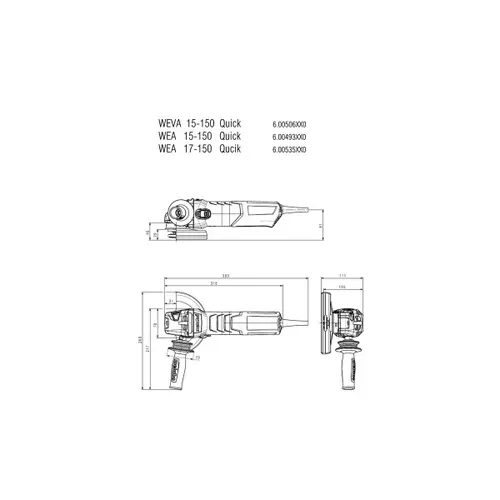 Болгарка Metabo WE 17-150 Quick (1.7 кВт, 150 мм) (601074000) - PRORAB image-8