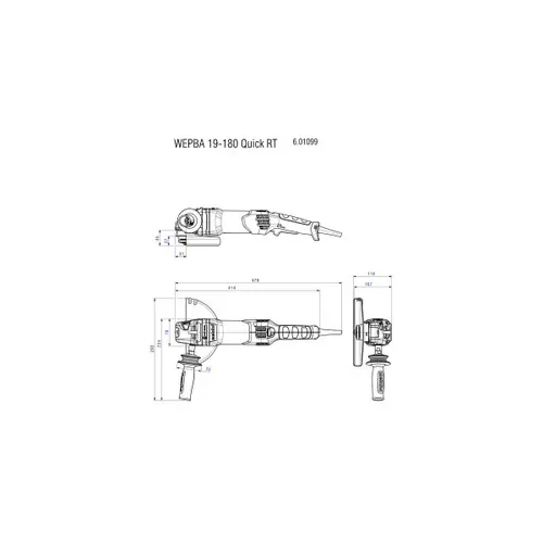 Болгарка Metabo WEPBA 19-180 Quick RT (1.9 кВт, 180 мм) (601099000) - PRORAB image-7