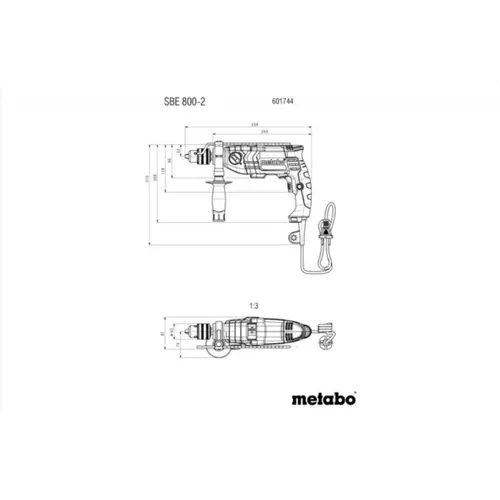 Ударний дриль Metabo SBE 800 (0.4 кВт) (601744500) - PRORAB image-3