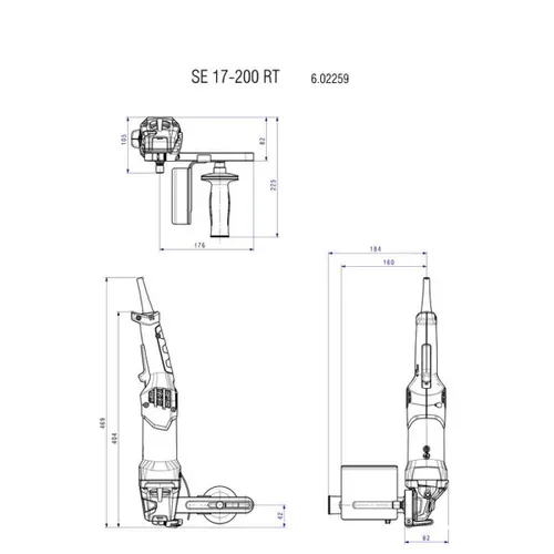 Полірувальна машина Metabo SE 17-200 RT Set (1.7 кВт, 200 мм) (602259500) - PRORAB image-5