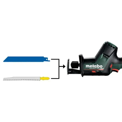 Акумуляторна шабельна пила Metabo PowerMaxx SSE 12 BL (12 В, 2х2 А*год) (602322500) - PRORAB image-2