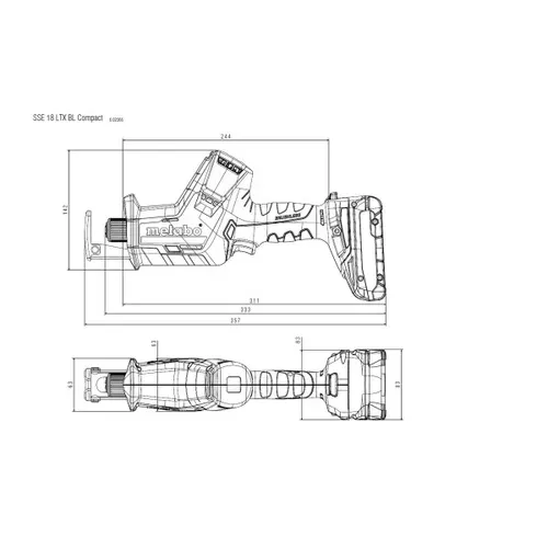 Акумуляторна шабельна пила Metabo SSE 18 LTX BL Compact + кейс (18 В, без АКБ) (602366840) - PRORAB image-4