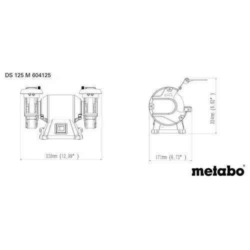 Точильний верстат з двома шліфкругами Metabo DS 125 M (0.2 кВт) (604125000) - PRORAB image-3