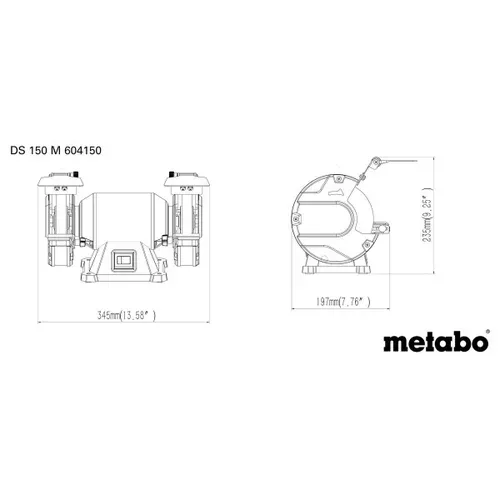 Точильний верстат з двома шліфкругами Metabo DS 150 M (0.37 кВт) (604150000) - PRORAB image-3