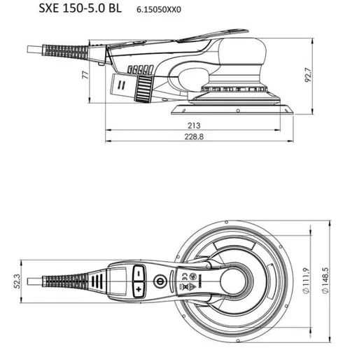 Ексцентрикова шліфмашина Metabo SXE 150-5.0 BL (0.35 кВт, 150 мм) (615050000) - PRORAB image-3