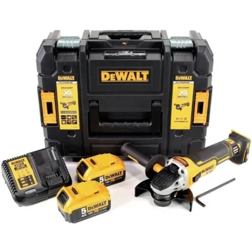 Акумуляторна кутова шліфмашина DeWALT DCG405P2 (18 В, 2х5 А*год, 125 мм) - PRORAB