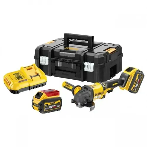 Акумуляторна кутова шліфмашина DeWALT DCG418T2 (54 В, 2х2 А*год, 125 мм) - PRORAB