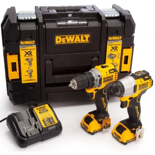 Дриль-шуруповерт DeWALT DCD701 + ударний гайковерт DeWALT DCF801 (DCK2110L2T) - PRORAB image-1