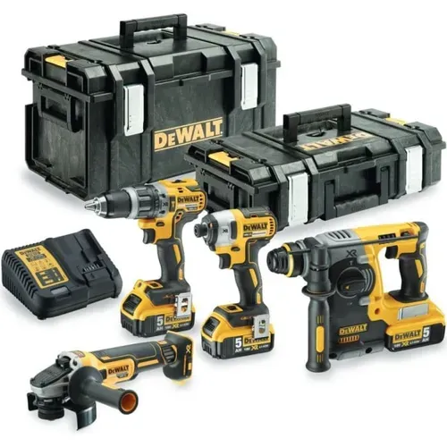 Шуруповерт DeWALT DCD796 + гайковерт DeWALT DCF887 + перфоратор DeWALT DCH273 + болгарка DeWALT DCG405 (DCK422P3) - PRORAB