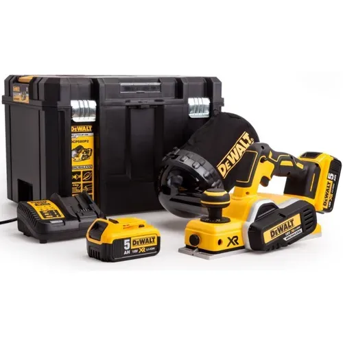 Акумуляторний рубанок DeWALT DCP580P2 (2х18 В, 5 А*год, 82 мм) - PRORAB