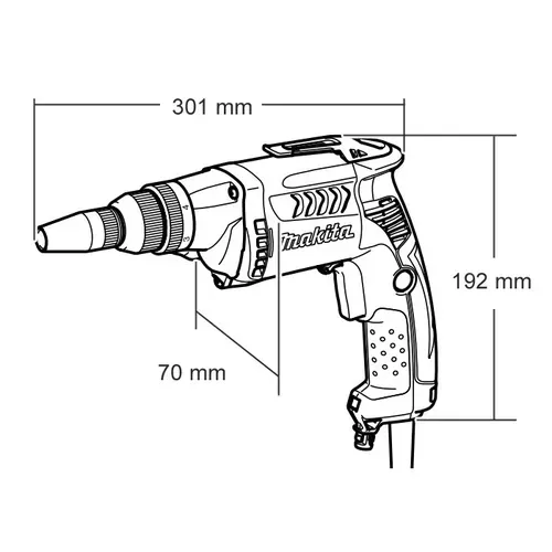 Мережевий шуруповерт для гіпсокартону Makita FS2700 (0.57 кВт, 32 Н*м) - PRORAB image-4