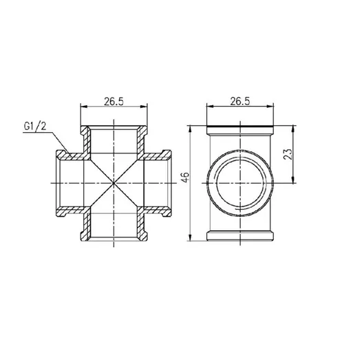 Крестовина SD Forte 1/2" ВВ SF35415 - PRORAB image-1