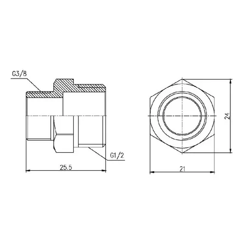 Ниппель редукционный SD Forte 1/2"х3/8" SF359159 - PRORAB image-1