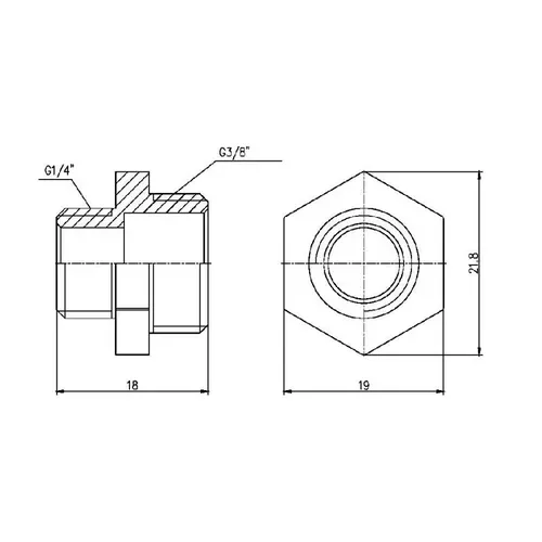 Ниппель редукционный SD Forte 3/8"х1/4" SF35996 - PRORAB image-1