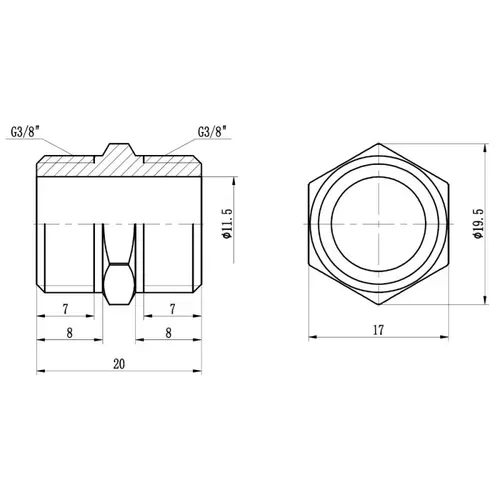 Ниппель SD Forte 3/8" SF3589 - PRORAB image-1