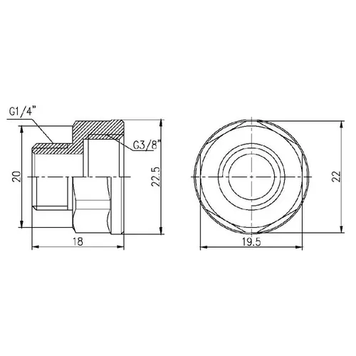 Переход SD Forte 3/8"х3/4" ВН SF36096 - PRORAB image-1