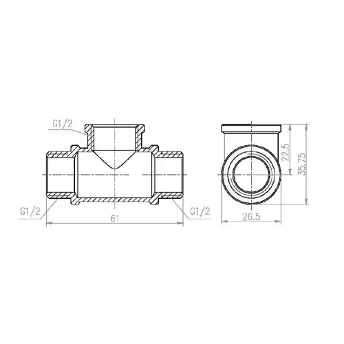 Тройник SD Forte 1/2" ВНН SF36615 - PRORAB image-1