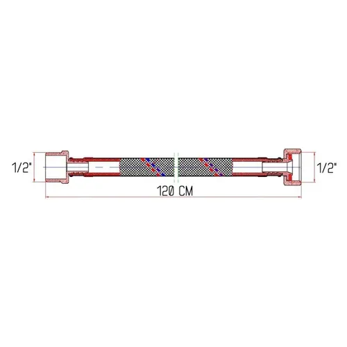 Гибкая подводка для воды SD Forte ВН 120 см SF382W120 - PRORAB image-1