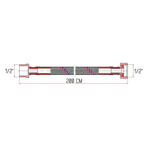 Гибкая подводка для воды SD Forte ВН 200 см SF382W200 - PRORAB image-1