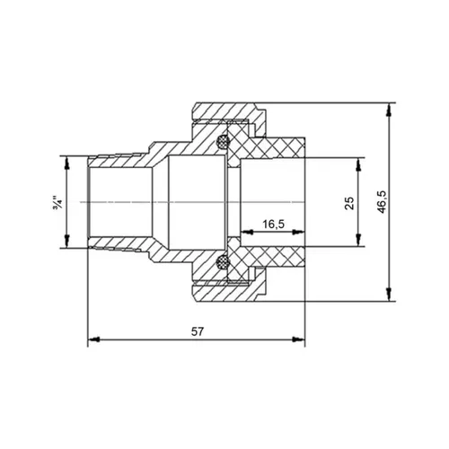 Сгон "Американка" PPR Blue Ocean 25х3/4" НР - PRORAB image-1