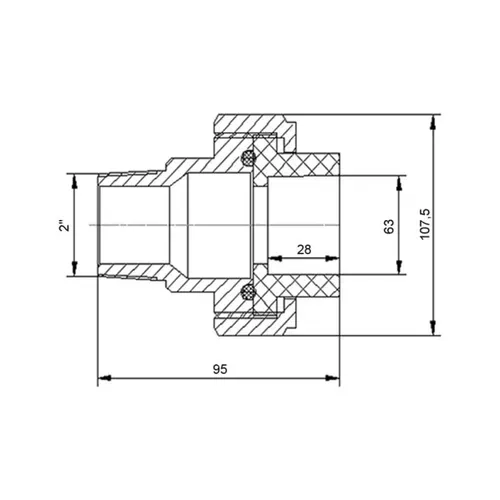 Американка PPR Blue Ocean 63х2" НР - PRORAB image-1