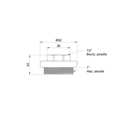 Футорка радиаторная SD Plus 1"х1/2" левая SD11515S - PRORAB image-1