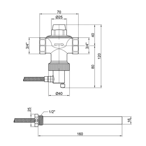 Клапан теплового сброса Icma 3/4" №605 - PRORAB image-1