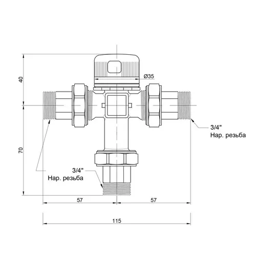 Смеситель термостатический Icma 3/4" №148 - PRORAB image-1