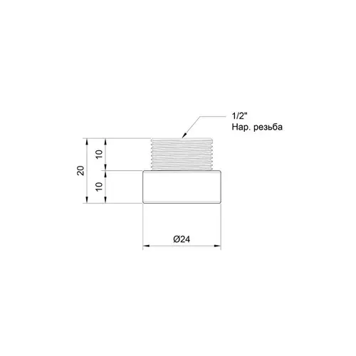 Удлинитель SD Plus 10х1/2" хром SD1301510 - PRORAB image-1