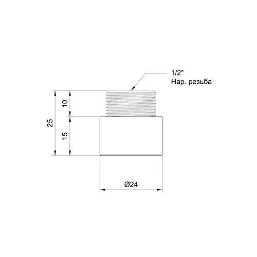 Удлинитель SD Plus 15х1/2" хром SD1301515 - PRORAB image-1