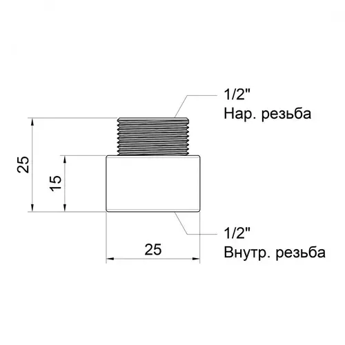 Удлинитель SD Plus 25х1/2" хром SD1301525 - PRORAB image-1