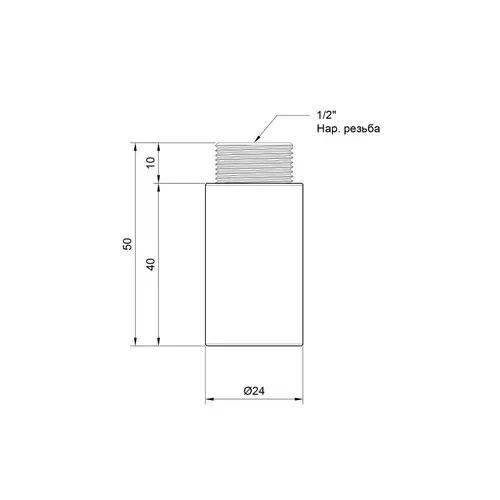 Удлинитель SD Plus 40х1/2" хром SD1301540 - PRORAB image-1